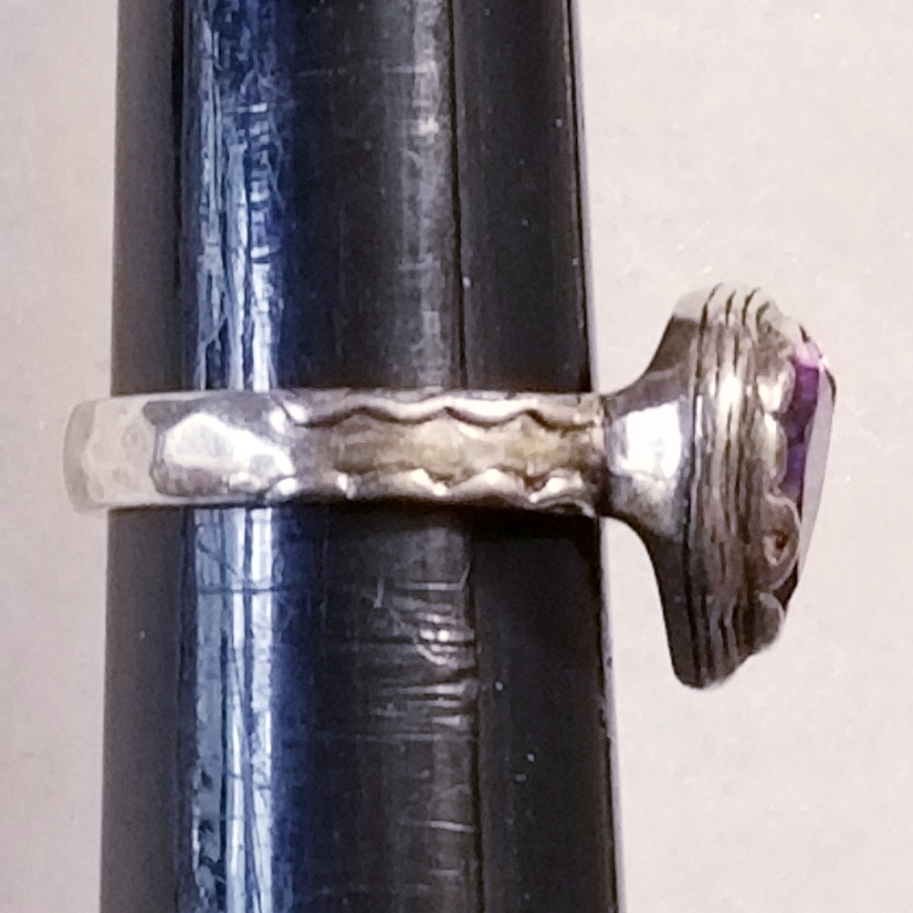 Silpada Sterling Silver Ring with Purple Teardrop Gem - Picture 8 of 13